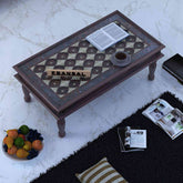Maharana Solid Sheesham Wood Coffee Table (Design 1, Walnut Finish)
